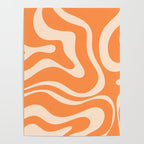 Retro Orange Modern Liquid Swirl Abstract Pattern Square Poster Gallery Image 4