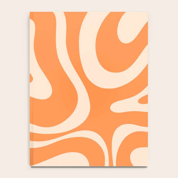 Retro Orange Modern Liquid Swirl Abstract Pattern Square Notebook Gallery Image 4