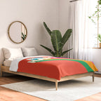 BE HAPPY - rainbow retro typography Comforter Gallery Image 2