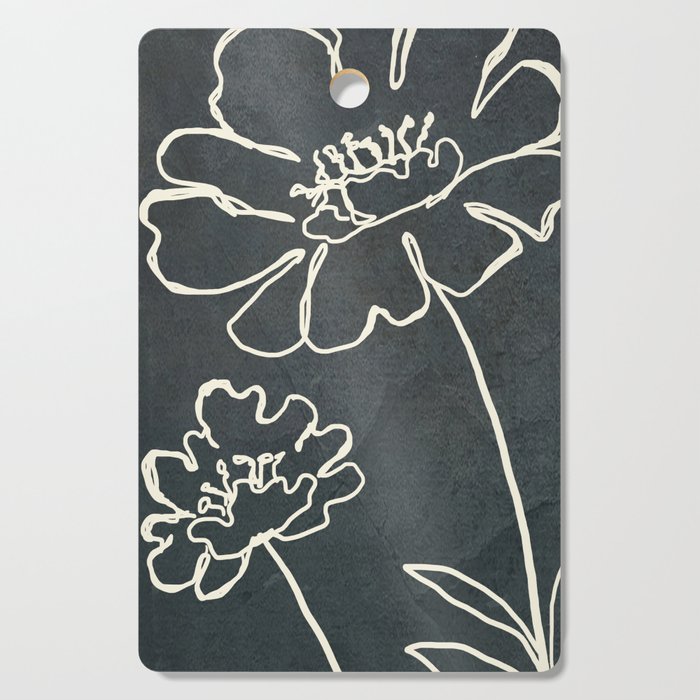 Sketch Line Flowers 4 Cutting Board Gallery Image 1