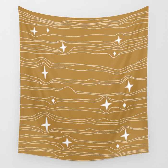 star fabric gold Wall Tapestry Gallery Image 1