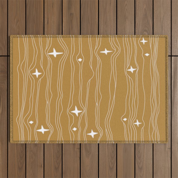 star fabric gold Outdoor Rug