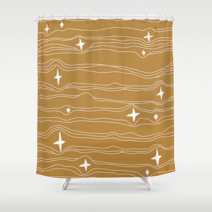 star fabric gold Shower Curtain Gallery Image 1