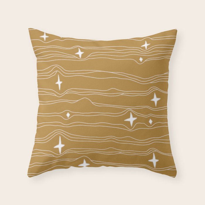 star fabric gold Throw Pillow Gallery Image 6