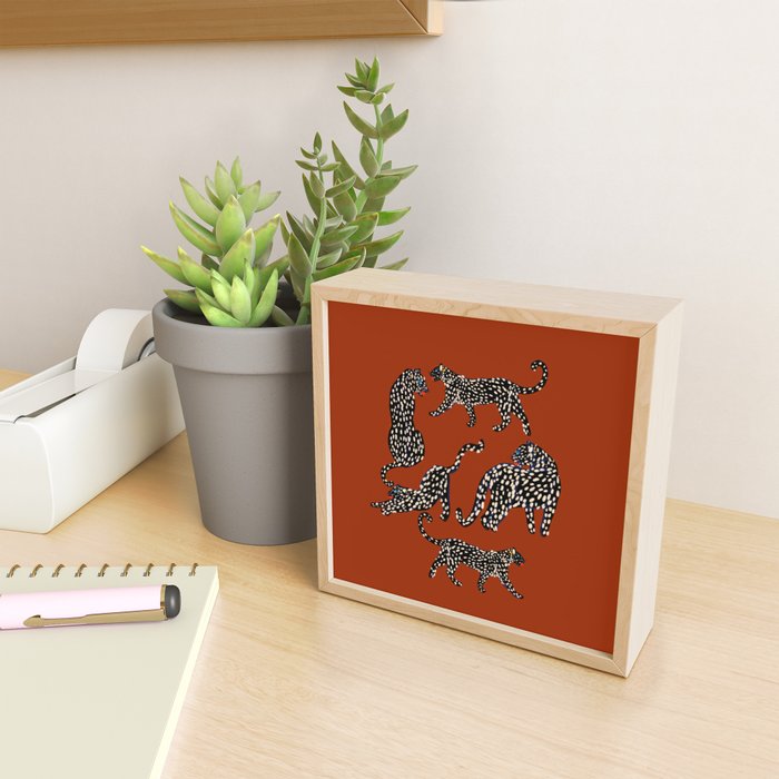 Modern black cheetah with white dots  Mini Art Print Gallery Image 2