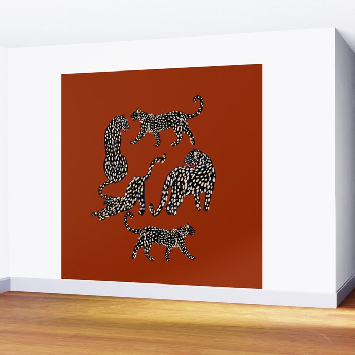 Modern black cheetah with white dots  Wall Mural Gallery Image 2