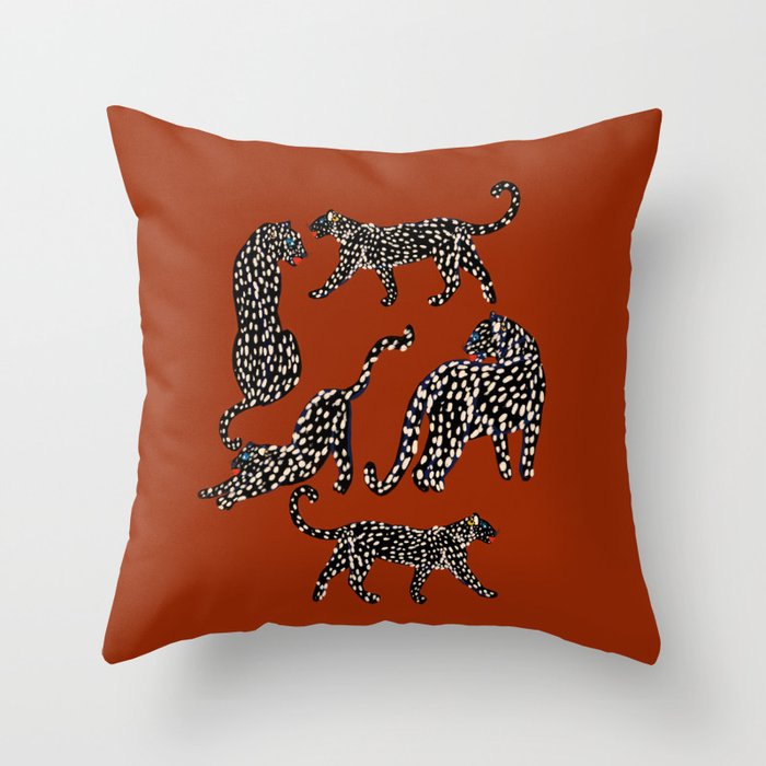 Modern black cheetah with white dots  Throw Pillow Gallery Image 6