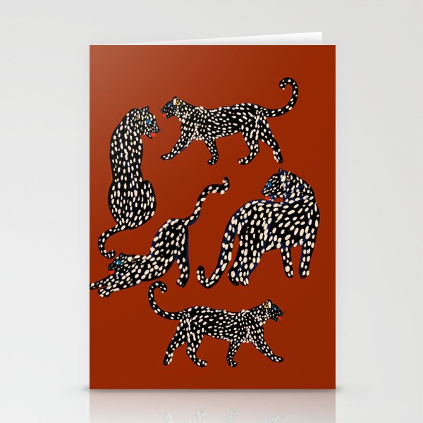 Modern black cheetah with white dots  Stationery Card Gallery Image 2