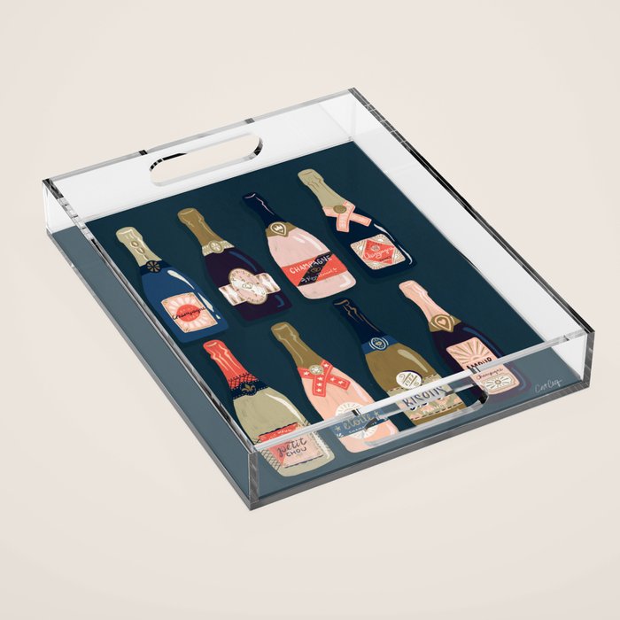 French Champagne Collection â Teal Acrylic Tray Gallery Image 1
