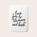 I Love You to the Moon and Back black-white kids room typography poster home wall decor canvas Bath Mat Gallery Image 1
