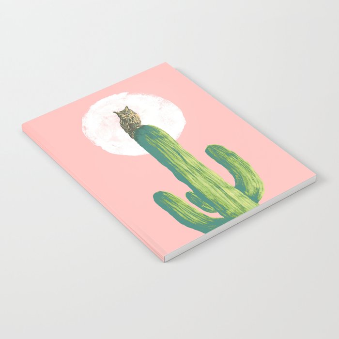Quirky owl on saguaro cactus Notebook Gallery Image 2