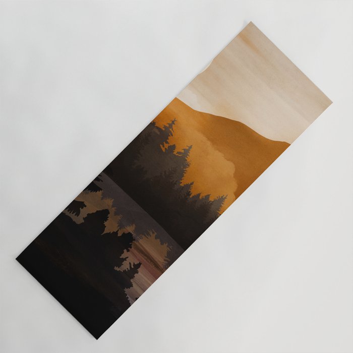 Golden Glimmer Mountain Lake Yoga Mat Gallery Image 1