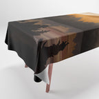 Golden Glimmer Mountain Lake Tablecloth Gallery Image 1