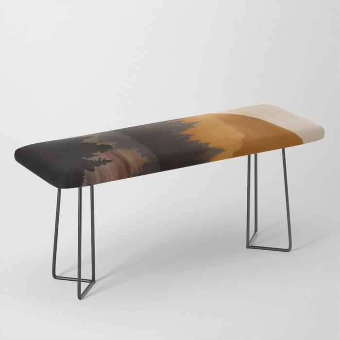 Golden Glimmer Mountain Lake Bench Gallery Image 1