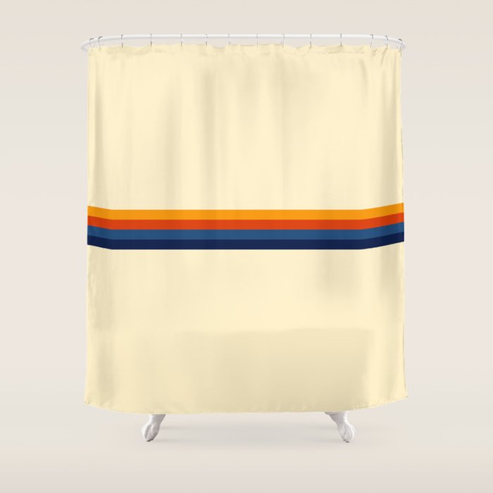 Retro Stripes Summer of Love Shower Curtain Gallery Image 1