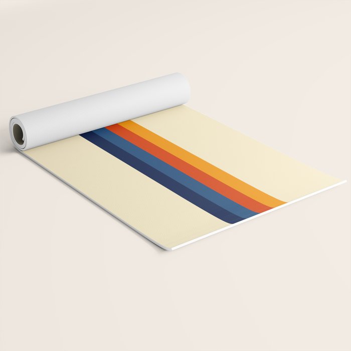 Retro Stripes Summer of Love Yoga Mat Gallery Image 2