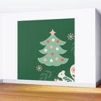 Festive Folk Art Forest Animals - Green and Red Wall Mural Gallery Image 2