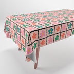 Retro Daisy Checkered Flowers Tablecloth Gallery Image 1