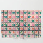 Retro Daisy Checkered Flowers Wall Hanging Gallery Image 1