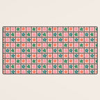 Retro Daisy Checkered Flowers Desk Mat Gallery Image 3