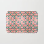 Retro Daisy Checkered Flowers Bath Mat Gallery Image 1