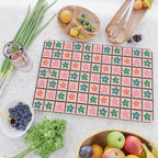 Retro Daisy Checkered Flowers Cutting Board Gallery Image 2