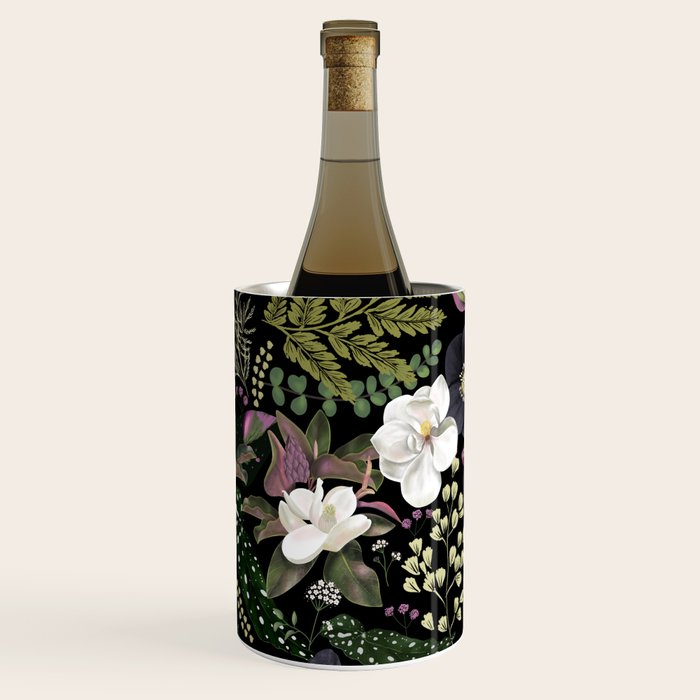 Dark Mystical Garden Botanical Pattern Wine Chiller Gallery Image 3