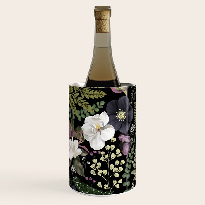 Dark Mystical Garden Botanical Pattern Wine Chiller Gallery Image 2