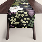 Dark Mystical Garden Botanical Pattern Table Runner Gallery Image 1