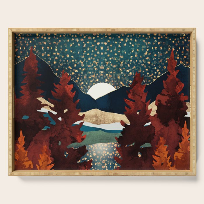 Star Sky Reflection Serving Tray Gallery Image 1