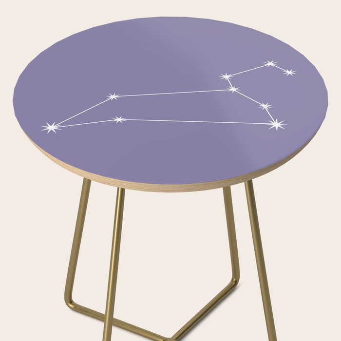 Leo Zodiac Star Constellation Line Art Lavender Purple Side Table Gallery Image 2