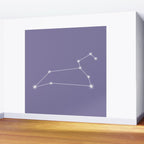 Leo Zodiac Star Constellation Line Art Lavender Purple Wall Mural Gallery Image 2
