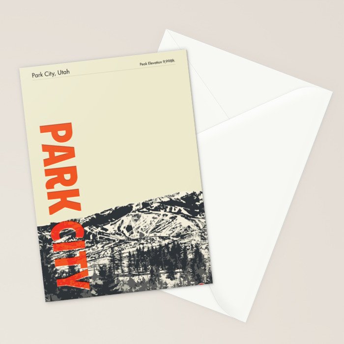 Park City Vintage Modern Poster Stationery Card Gallery Image 2