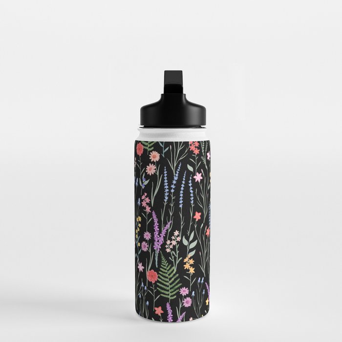 The meadows colorful floral pattern Water Bottle Gallery Image 3