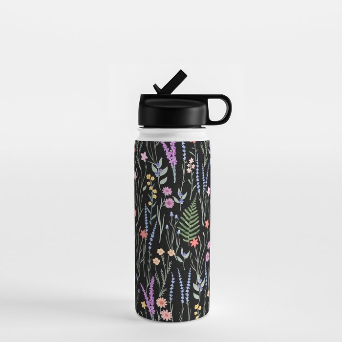 The meadows colorful floral pattern Water Bottle Gallery Image 1