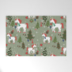 Christmas Winter Unicorn Pattern Welcome Mat Gallery Image 1