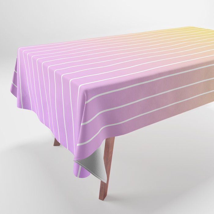Ombre Arch IV Pink Yellow Sunrise Gradient Modern Geometric Lines Tablecloth Gallery Image 1