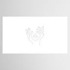 Minimal Line Art Woman with Hands on Face Tablecloth Gallery Image 2