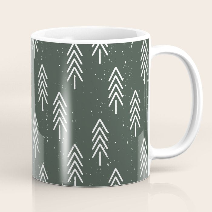 Pine Trees . Olive Coffee Mug Gallery Image 1