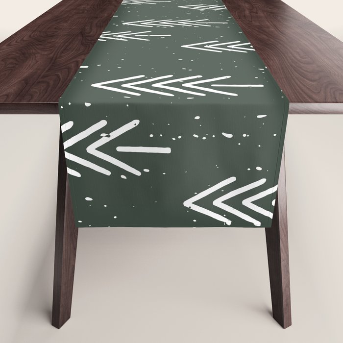 Pine Trees . Olive Table Runner Gallery Image 1