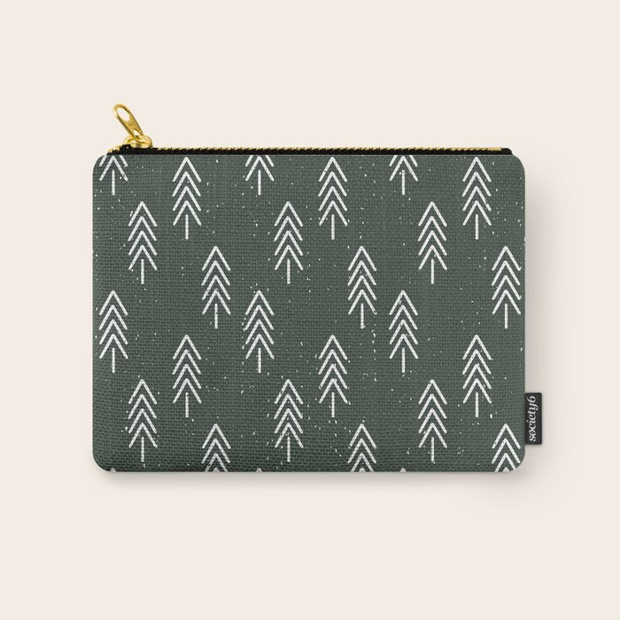 Pine Trees . Olive Carry All Pouch Gallery Image 1