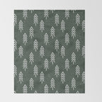 Pine Trees . Olive Throw Blanket Gallery Image 2