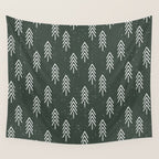 Pine Trees . Olive Wall Tapestry Gallery Image 4