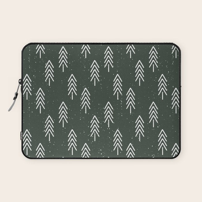 Pine Trees . Olive Laptop Sleeve Gallery Image 1