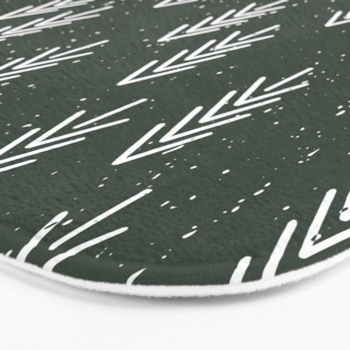 Pine Trees . Olive Bath Mat Gallery Image 3