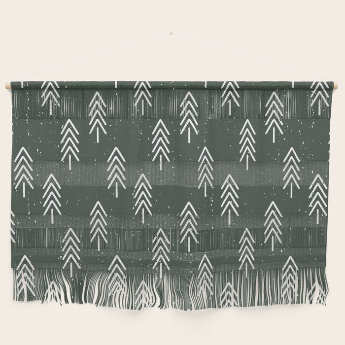 Pine Trees . Olive Wall Hanging Gallery Image 1