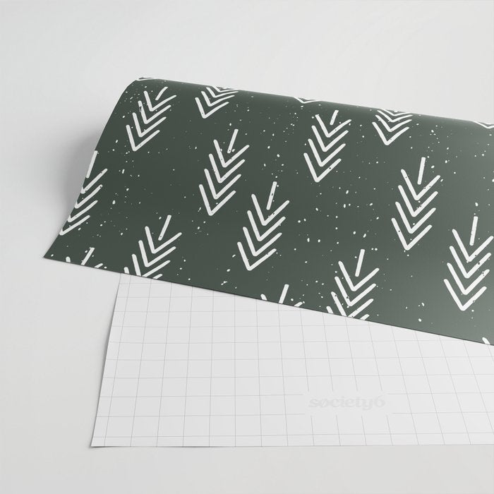 Pine Trees . Olive Wrapping Paper Gallery Image 2