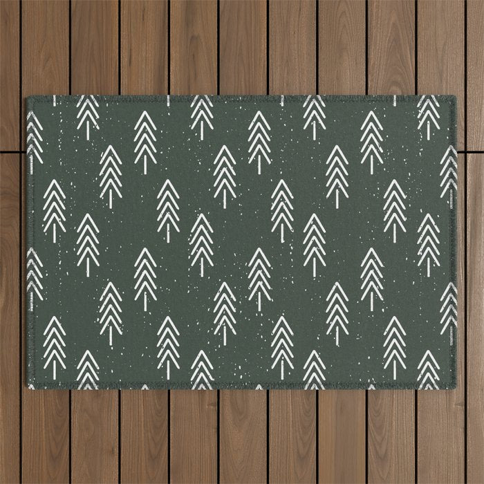 Pine Trees . Olive Outdoor Rug Gallery Image 1