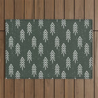 Pine Trees . Olive Outdoor Rug Gallery Image 1