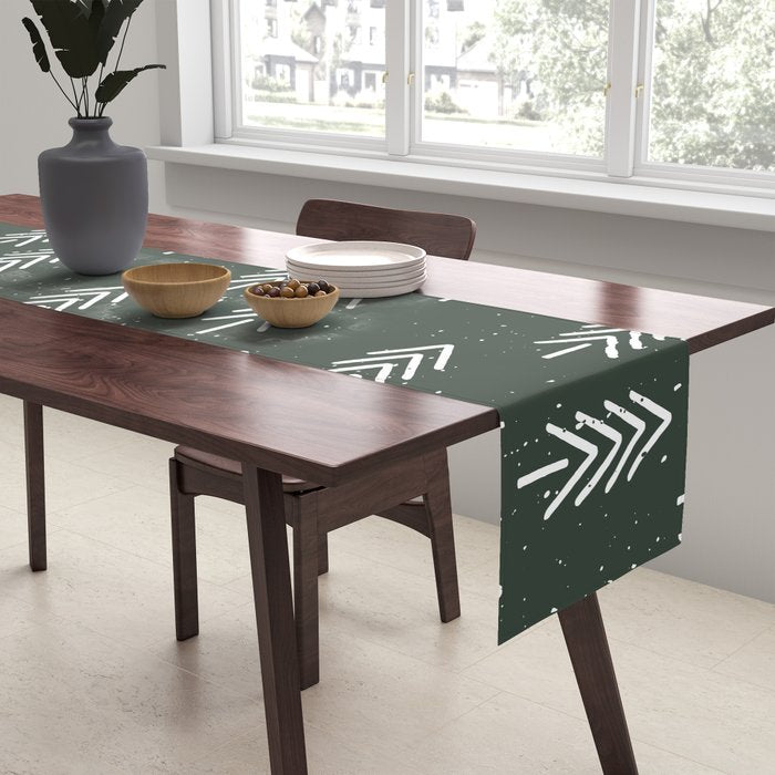 Pine Trees . Olive Table Runner Gallery Image 2